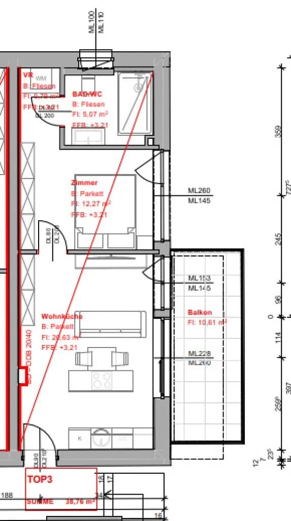 2-Zimmer-Wohnung kaufen in Graz – 38,76 m², € 164.500 – Bild 10 von 10