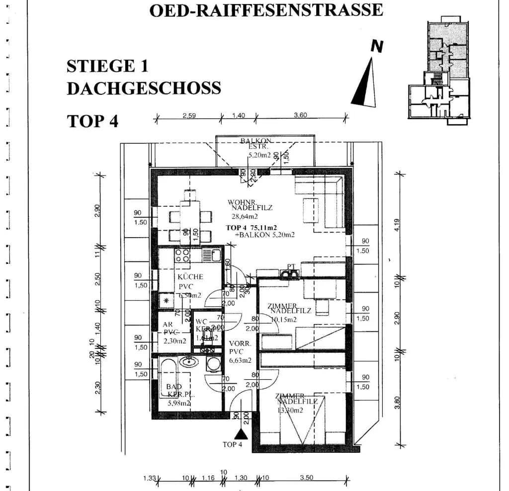 3-Zimmer-Wohnung mieten in Amstetten – 75,11 m², € 680 – Bild 10 von 11