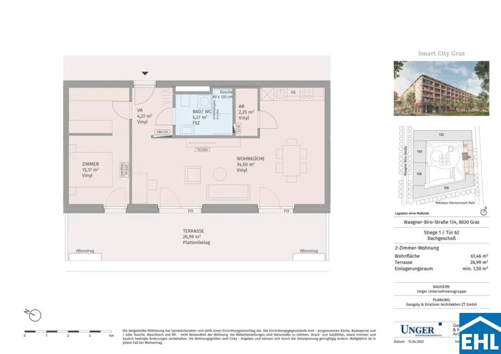 2-Zimmer-Wohnung mieten in Graz – 61,46 m², € 895 – Bild 25 von 25