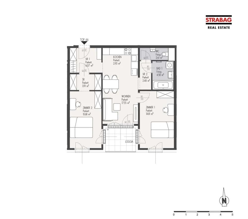 3-Zimmer-Wohnung kaufen in Wien – 68,39 m², € 439.000 – Bild 2 von 2