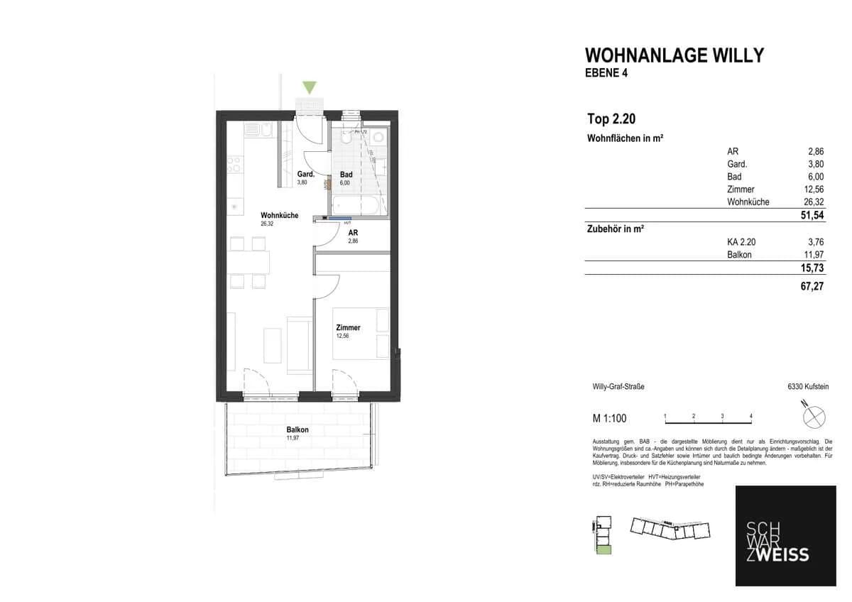 2-Zimmer-Wohnung kaufen in Kufstein – 51,54 m², € 399.000 – Bild 8 von 8
