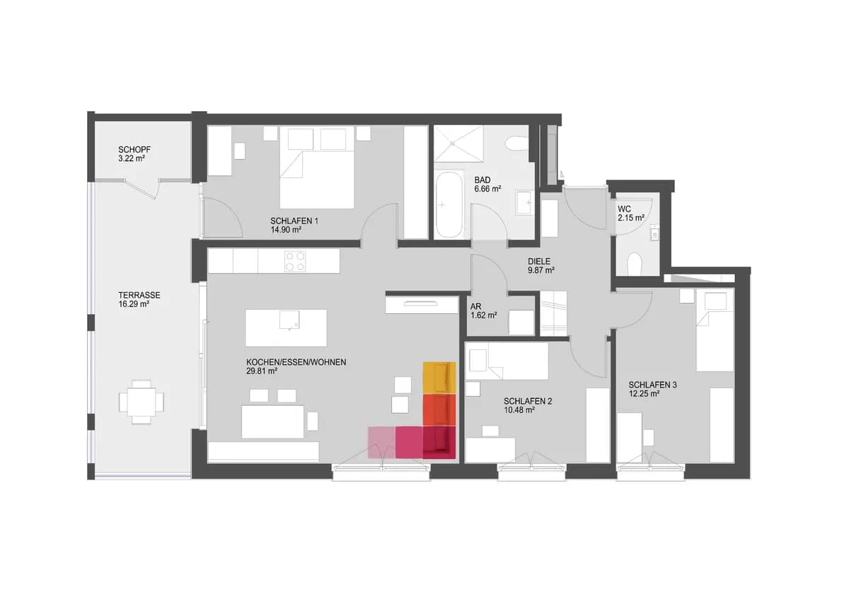 4-Zimmer-Wohnung kaufen in Dornbirn – 87,74 m², € 629.500 – Bild 10 von 12
