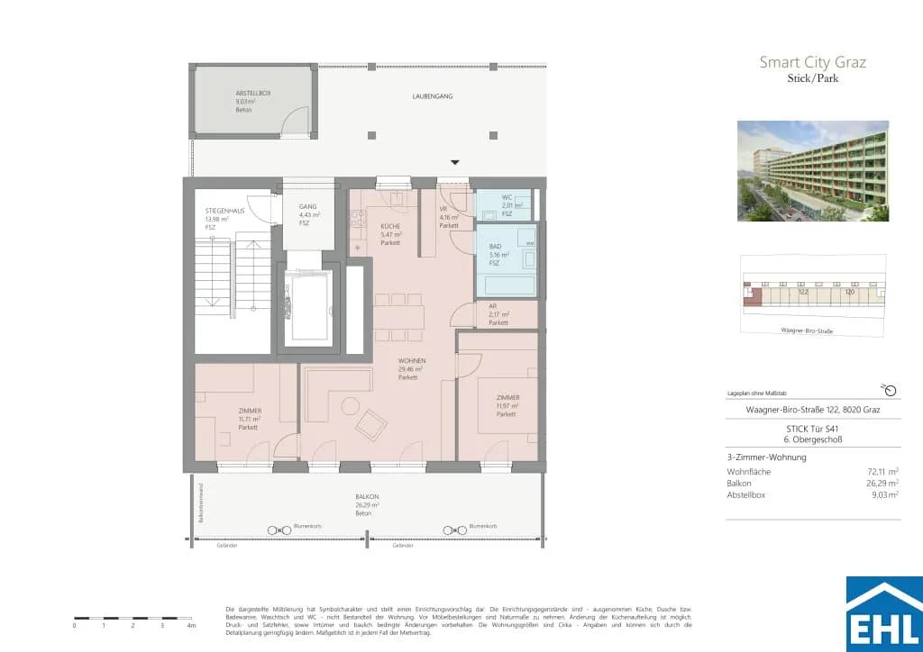 3-Zimmer-Wohnung mieten in Graz – 72,11 m², € 1.250 – Bild 24 von 24