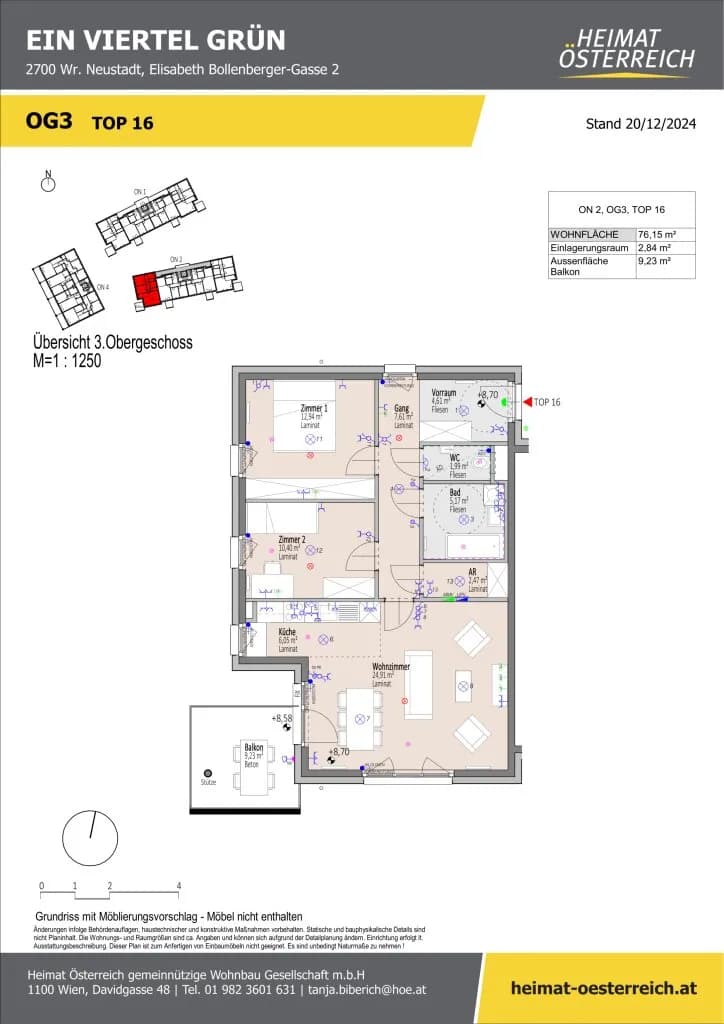 3-Zimmer-Wohnung kaufen in Wiener Neustadt – 76,15 m², € 272.279 – Bild 8 von 19