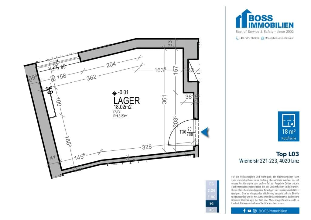 Gewerbeimmobilie mieten in Linz – 18 m², € 138 – Bild 4 von 4