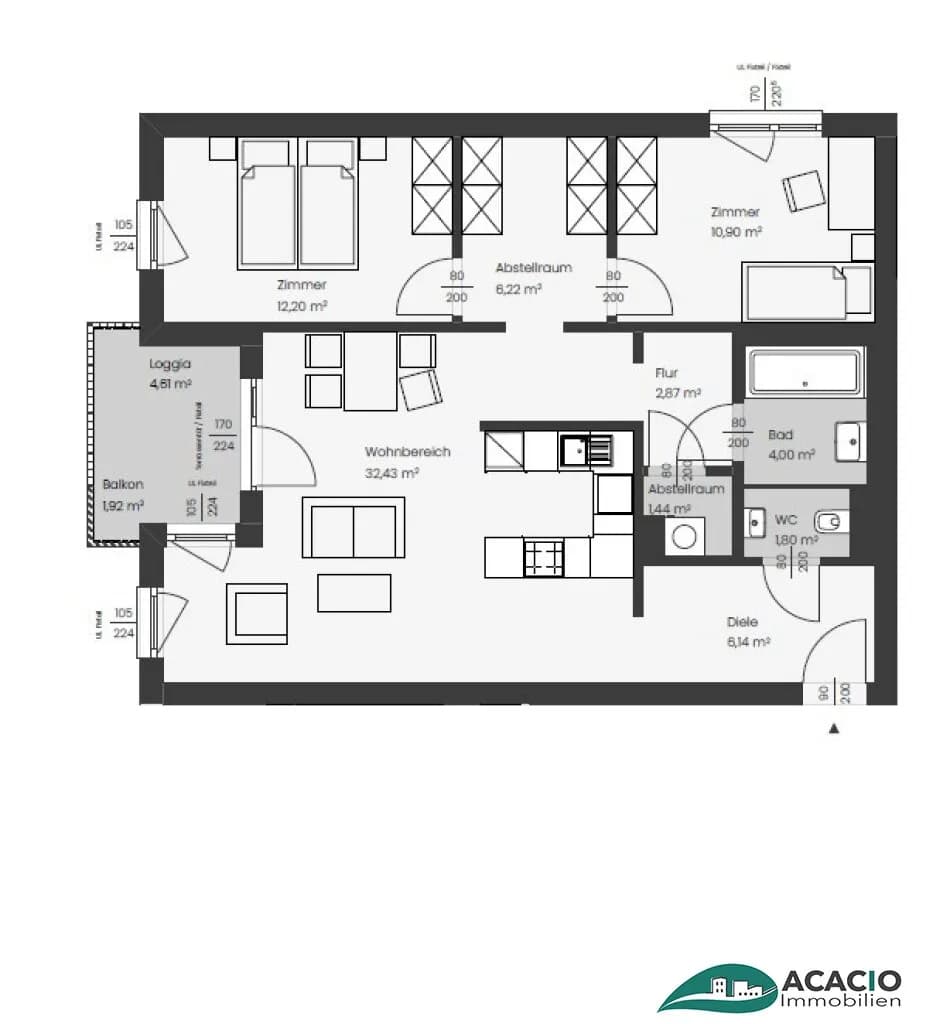 3-Zimmer-Wohnung kaufen in Sankt Pölten Land – 82,61 m², € 258.000 – Bild 26 von 26