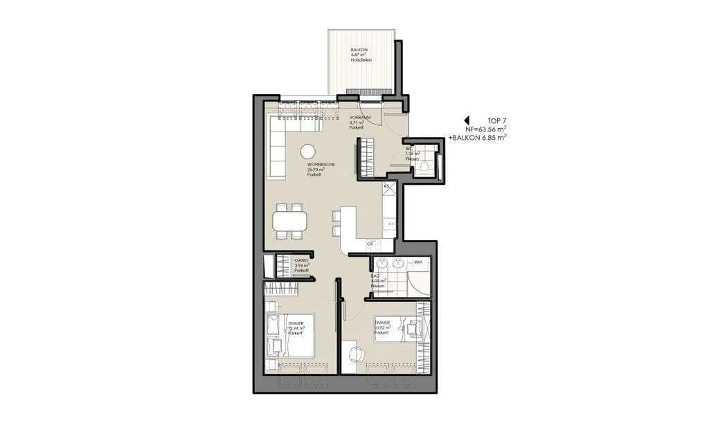 3-Zimmer-Wohnung kaufen in Wien – 63,56 m², € 590.000 – Bild 21 von 21