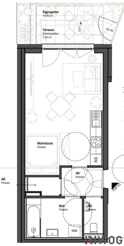 1-Zimmer-Wohnung kaufen in Wien – 37,21 m², € 242.644 – Bild 4 von 5