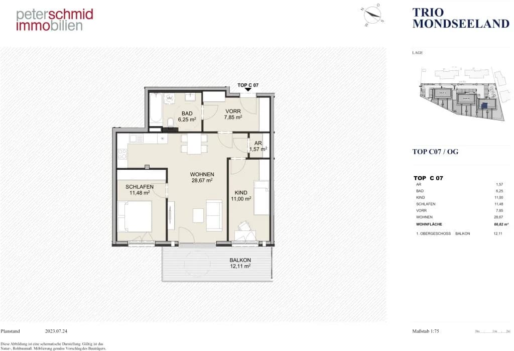 3-Zimmer-Wohnung kaufen in Vöcklabruck – 66,82 m², € 294.000 – Bild 11 von 13