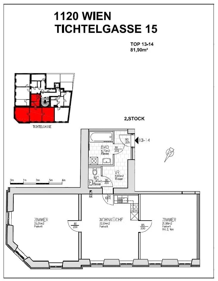 3-Zimmer-Wohnung kaufen in Wien – 81,9 m², € 399.000 – Bild 20 von 21