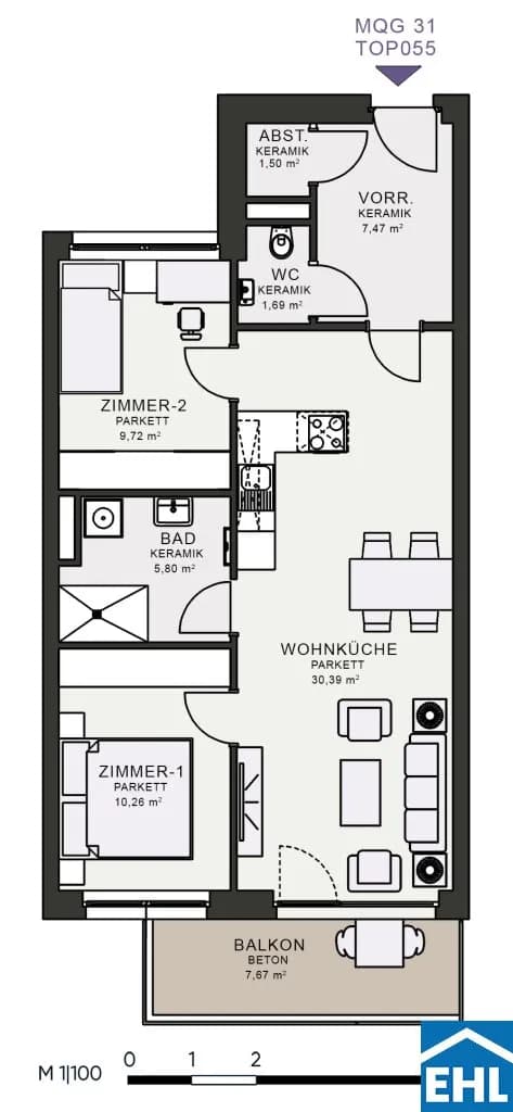 3-Zimmer-Wohnung mieten in Graz – 66,82 m², € 989 – Bild 18 von 18