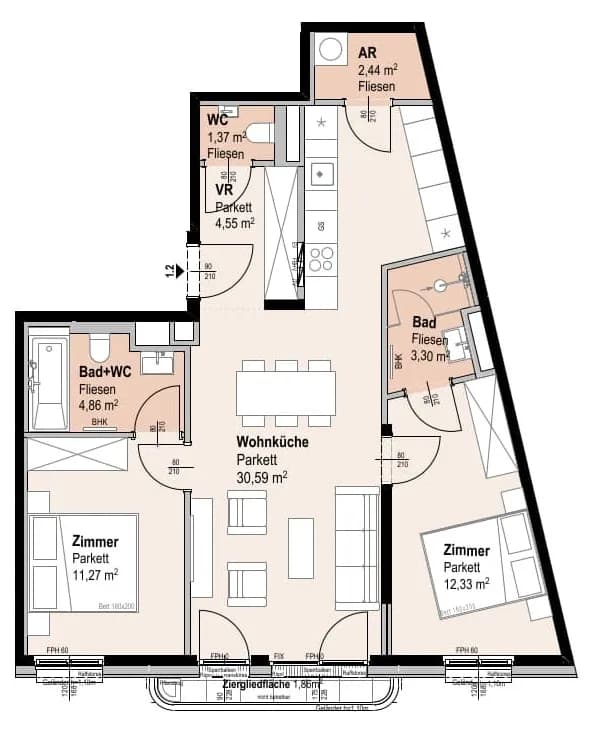 3-Zimmer-Wohnung kaufen in Wien – 70,71 m², € 487.200 – Bild 14 von 14