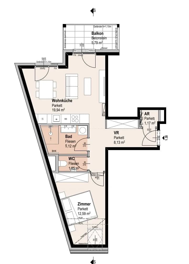 2-Zimmer-Wohnung kaufen in Wien – 48,8 m², € 472.600 – Bild 14 von 15