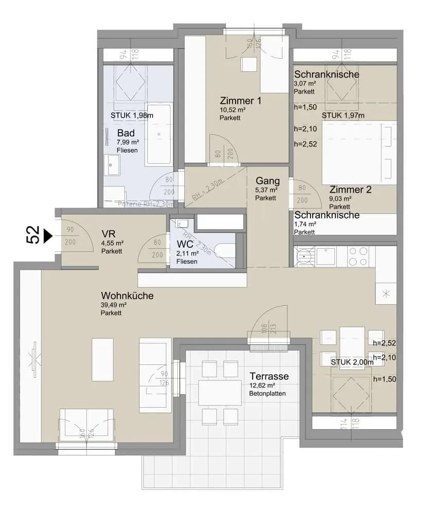 3-Zimmer-Wohnung kaufen in Wien – 83,58 m², € 720.000 – Bild 2 von 29