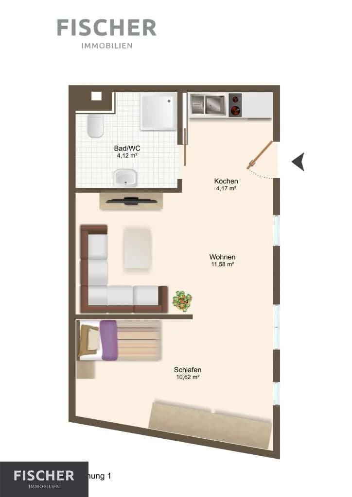 2-Zimmer-Wohnung kaufen in Villach – 30,5 m², € 125.000 – Bild 8 von 8