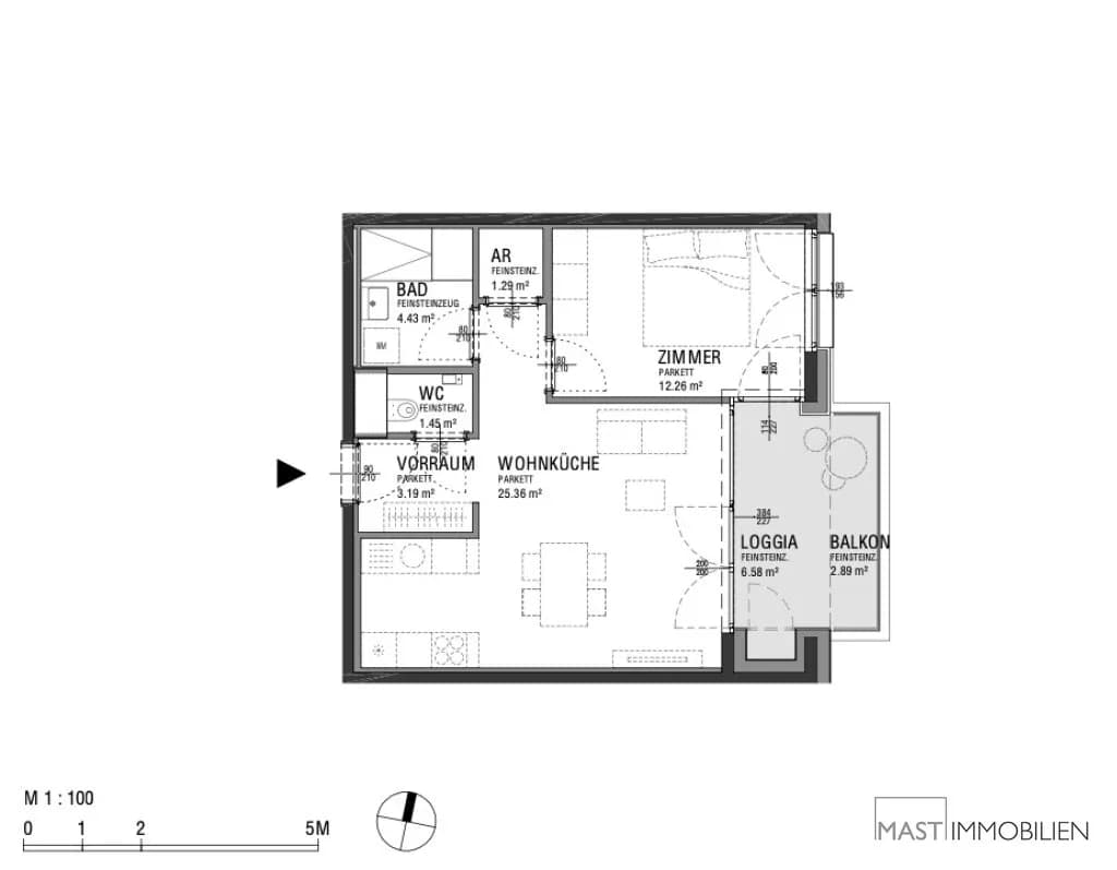 2-Zimmer-Wohnung kaufen in Wien – 54,57 m², € 348.000 – Bild 10 von 10