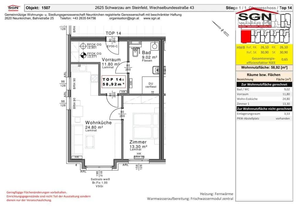 2-Zimmer-Wohnung mieten in Neunkirchen – 60,41 m², € 803 – Bild 16 von 16
