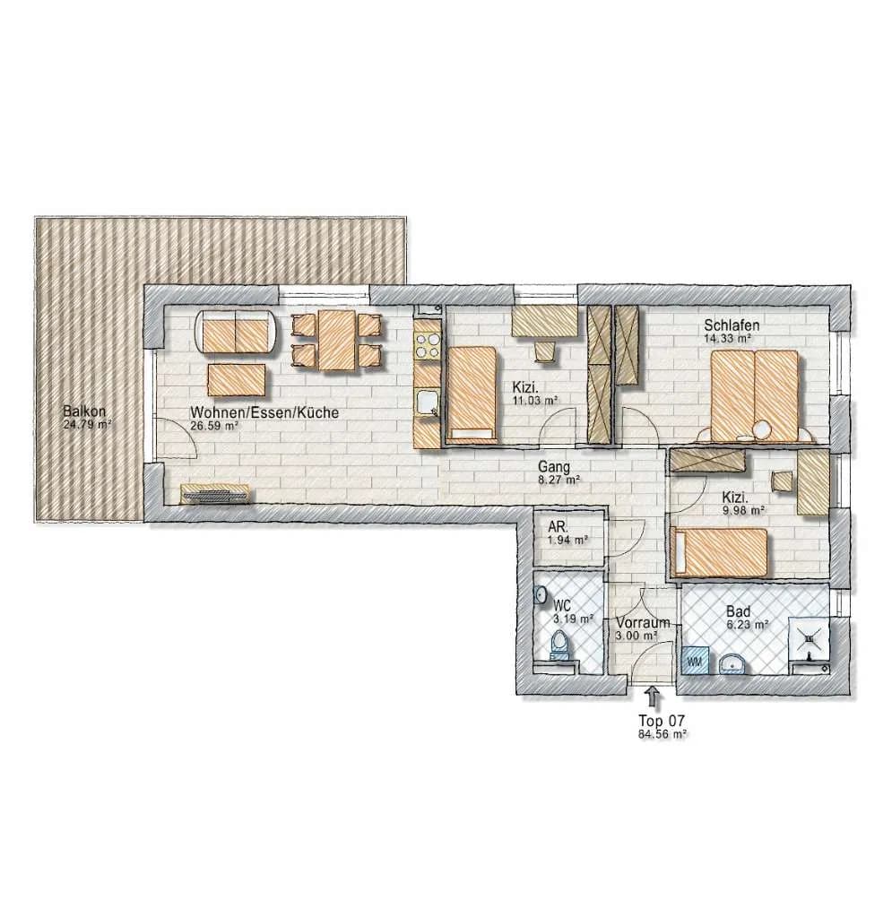 4-Zimmer-Wohnung kaufen in Graz – 85 m², € 455.000 – Bild 7 von 19