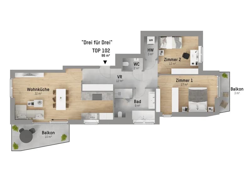 3-Zimmer-Wohnung kaufen in Wien – 86,13 m², € 749.900 – Bild 3 von 14