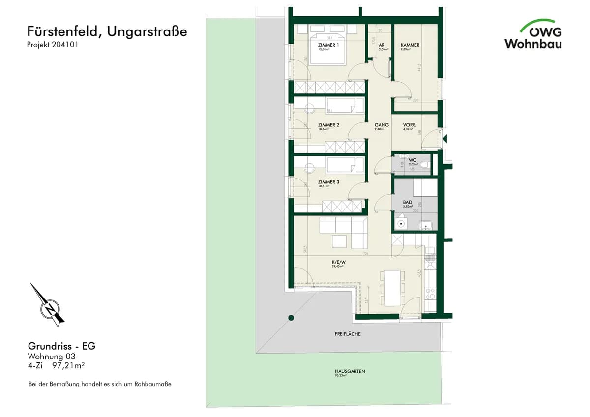 4-Zimmer-Wohnung kaufen in Hartberg-Fürstenfeld – 97,2 m², € 412.612 – Bild 2 von 5