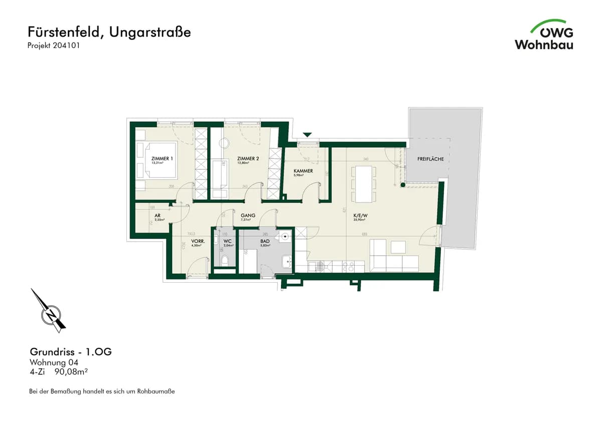 4-Zimmer-Wohnung kaufen in Hartberg-Fürstenfeld – 90 m², € 367.654 – Bild 5 von 5
