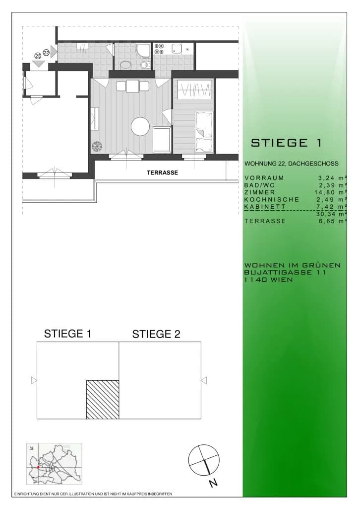 2-Zimmer-Wohnung kaufen in Wien – 30,32 m², € 199.000 – Bild 12 von 12