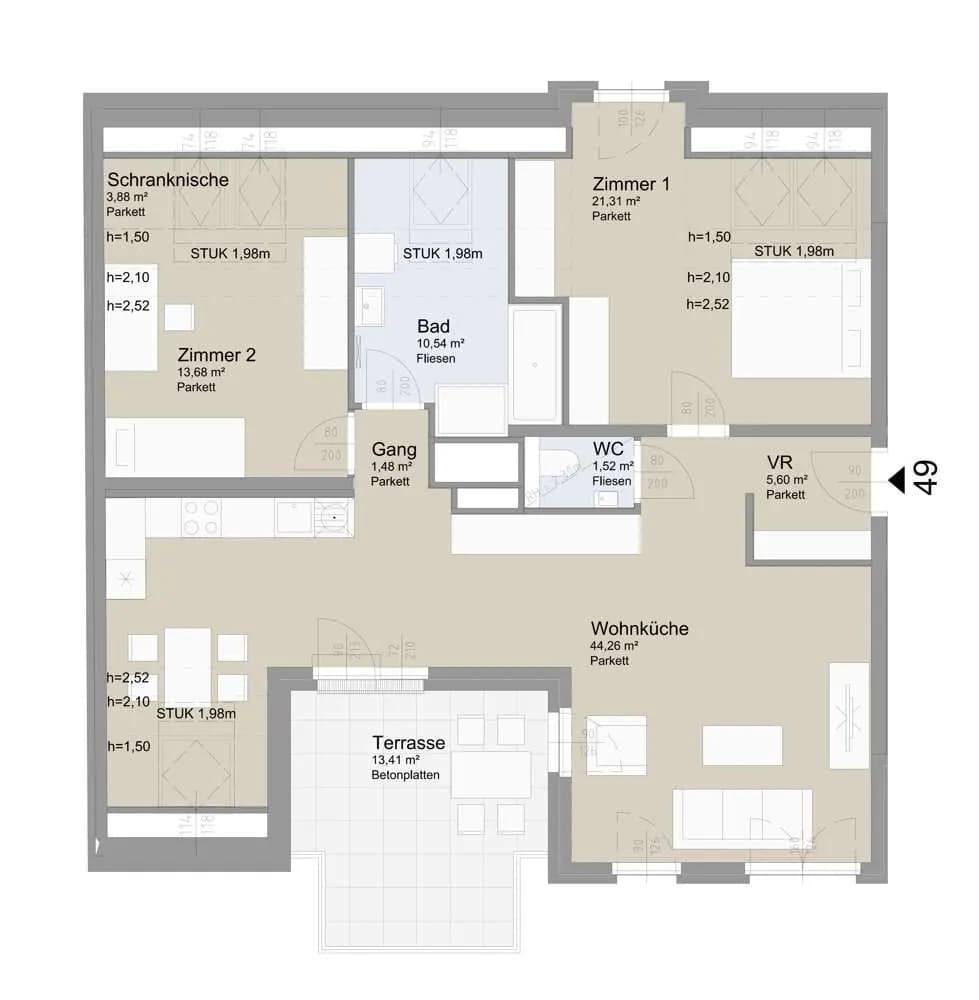 3-Zimmer-Wohnung kaufen in Wien – 102,27 m², € 868.000 – Bild 2 von 19