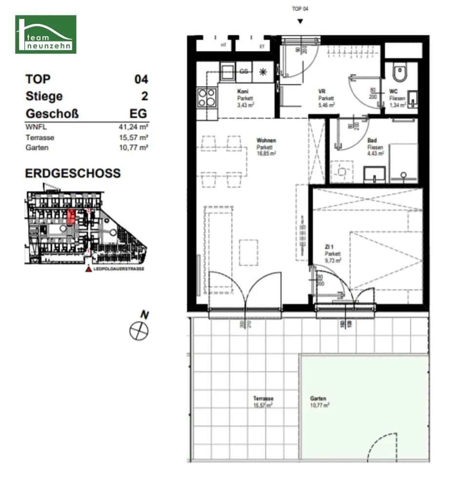 2-Zimmer-Wohnung mieten in Wien – 41,24 m², € 850 – Bild 19 von 19