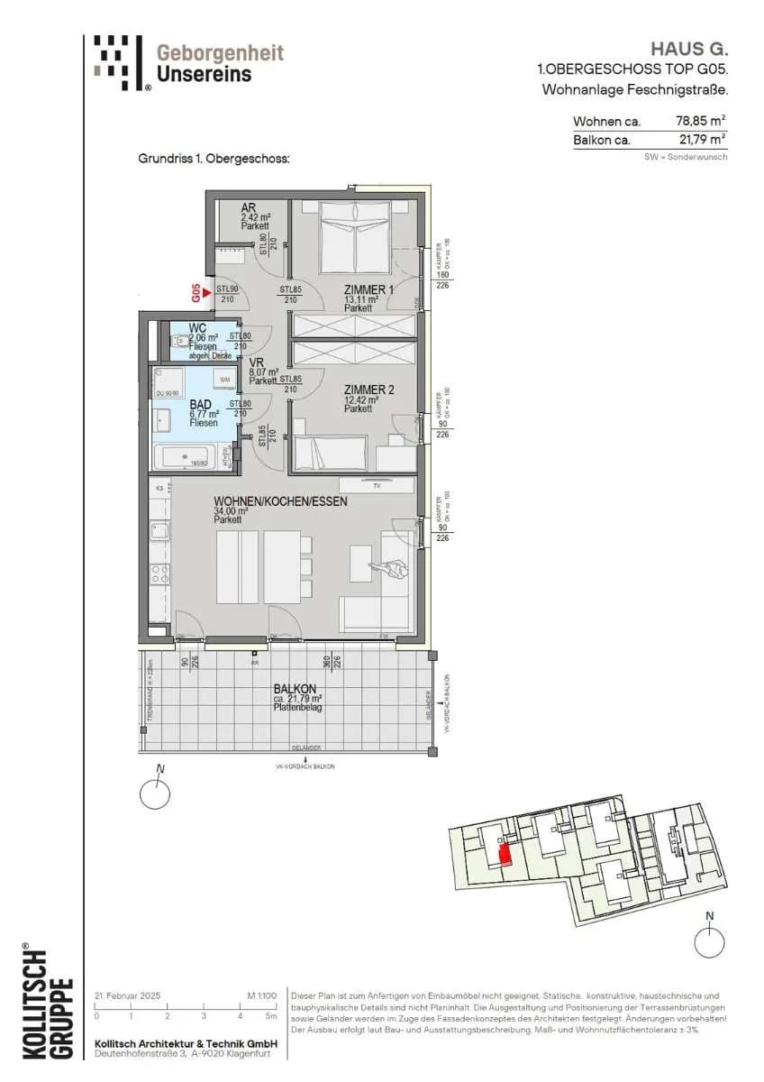 3-Zimmer-Wohnung kaufen in Klagenfurt – 78,85 m², € 431.500 – Bild 2 von 17