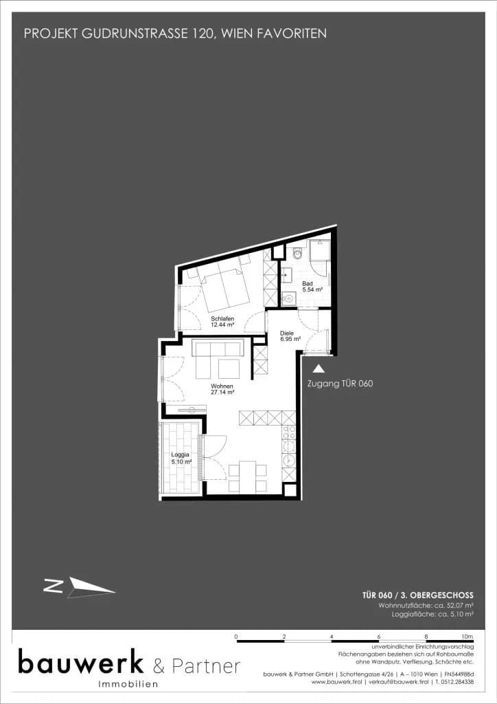 2-Zimmer-Wohnung mieten in Wien – 52 m², € 1.190 – Bild 14 von 14