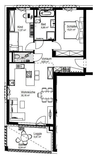 3-Zimmer-Wohnung kaufen in Wels – 75,65 m², € 329.090 – Bild 5 von 5