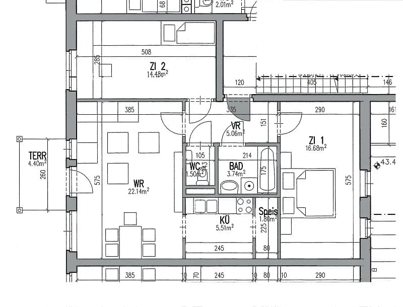 3-Zimmer-Wohnung mieten in Graz – 70,9 m², € 974 – Bild 2 von 2