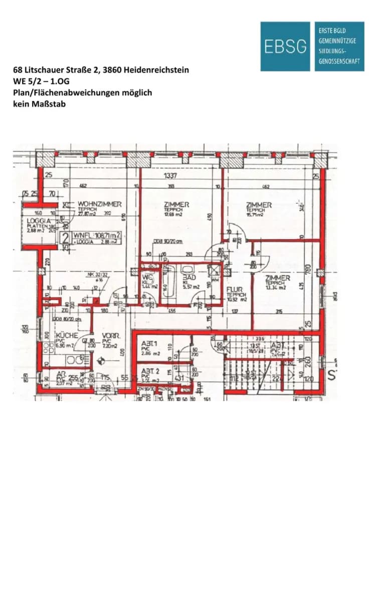 4-Zimmer-Wohnung mieten in Gmünd – 108,71 m², € 636 – Bild 2 von 2