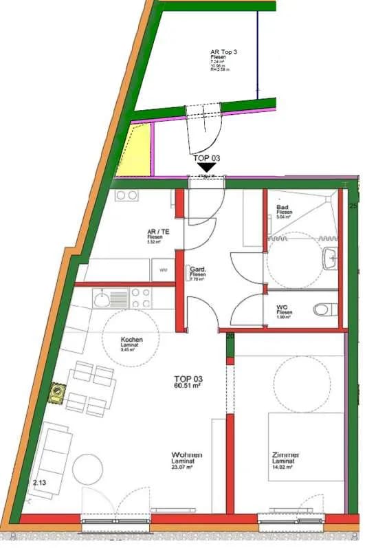 Wohnung mieten in Zwettl – 60,5 m², € 464 – Bild 12 von 12