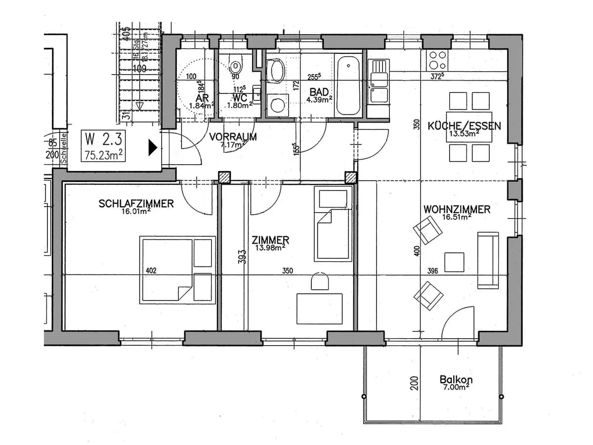 3-Zimmer-Wohnung mieten in Leibnitz – 75,2 m², € 431 – Bild 2 von 12