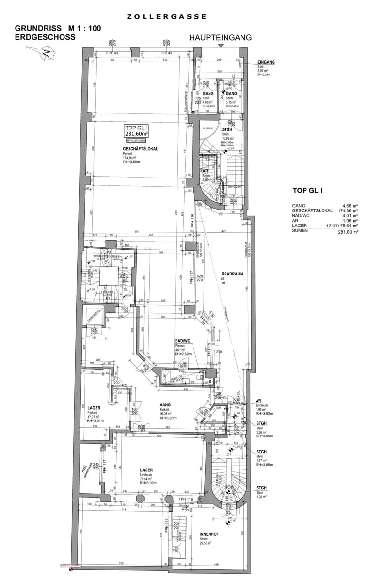 1-Zimmer-Gewerbeimmobilie mieten in Wien – 282 m², € 9.500 – Bild 13 von 14