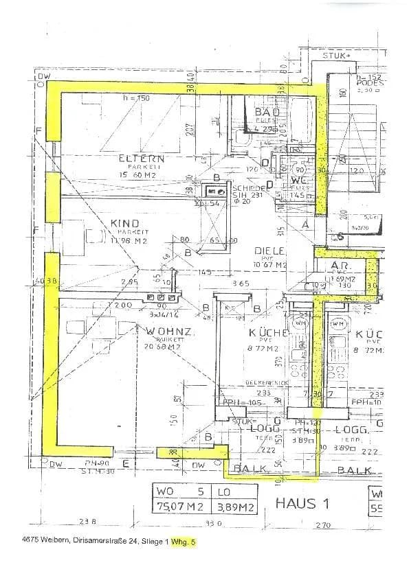3-Zimmer-Wohnung mieten in Grieskirchen – 75,07 m², € 744 – Bild 3 von 3