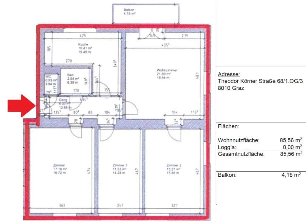 4-Zimmer-Wohnung kaufen in Graz – 85,56 m², € 239.900 – Bild 15 von 15