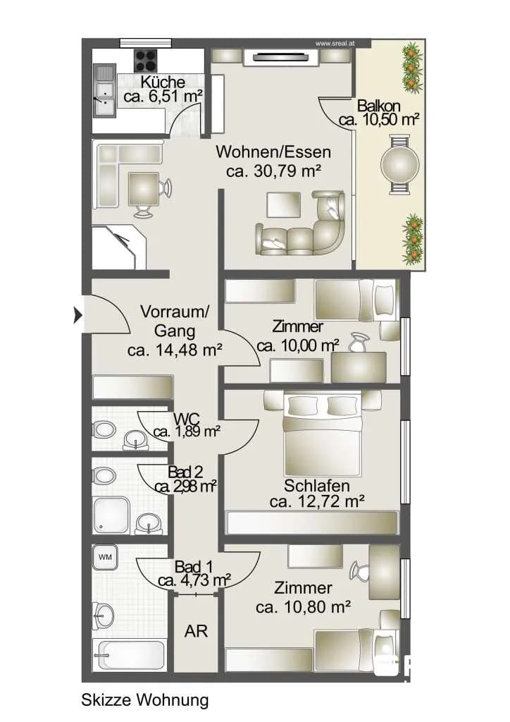 4-Zimmer-Wohnung kaufen in Feldkirch – 94,4 m², € 360.000 – Bild 15 von 18