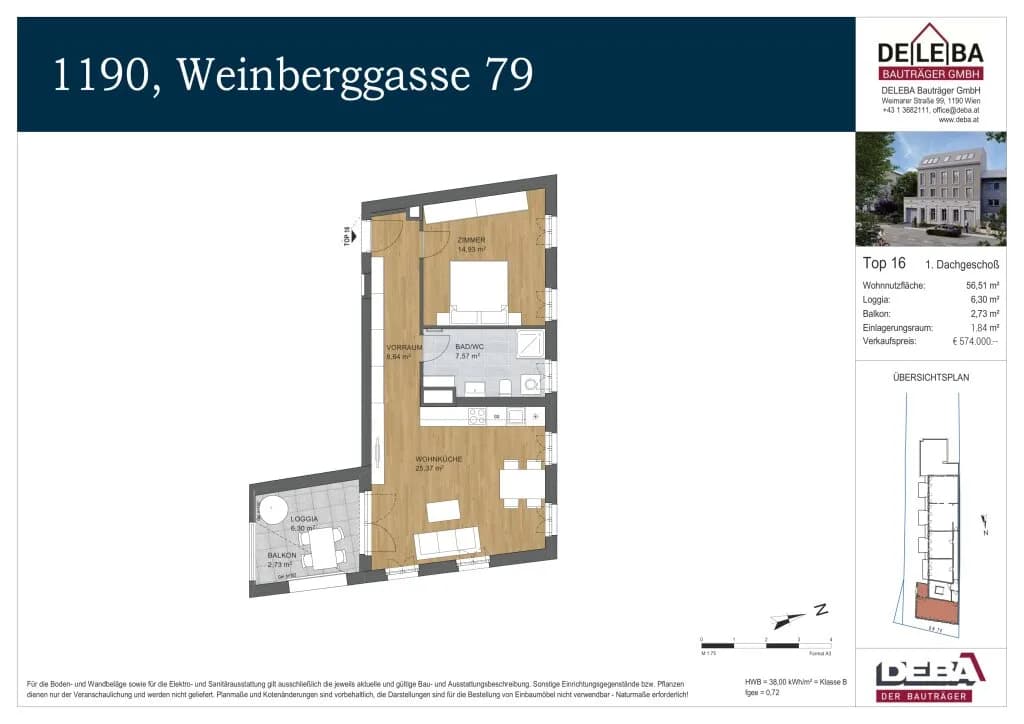 2-Zimmer-Wohnung kaufen in Wien – 56,51 m², € 574.000 – Bild 8 von 8