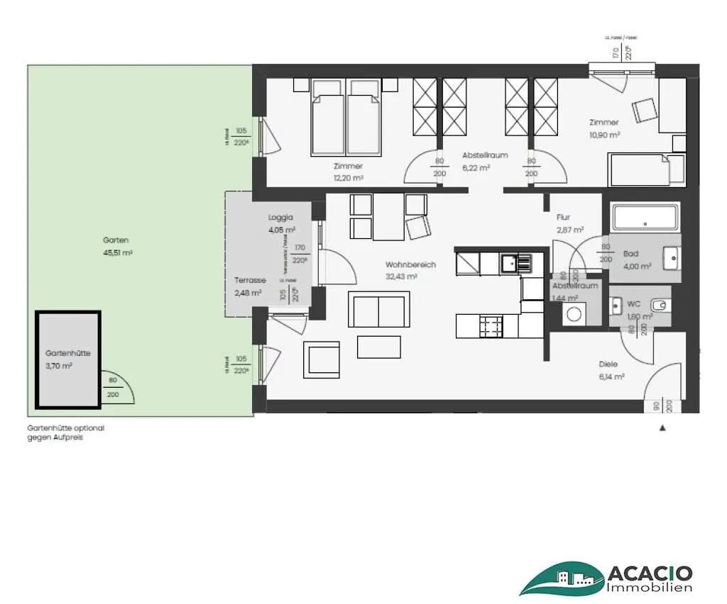 3-Zimmer-Wohnung kaufen in Sankt Pölten Land – 82,05 m², € 279.900 – Bild 21 von 22