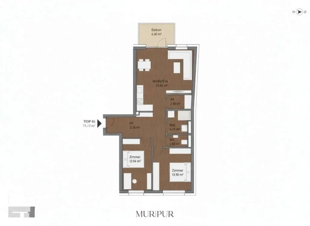 3-Zimmer-Wohnung kaufen in Graz – 74,12 m², € 334.652 – Bild 4 von 4