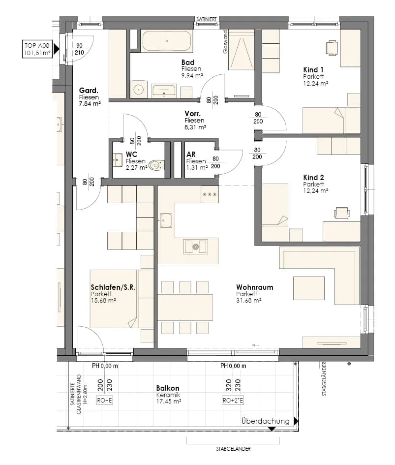 4-Zimmer-Wohnung kaufen in Linz Land – 102 m², € 434.000 – Bild 7 von 7