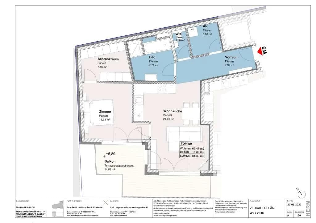 2-Zimmer-Wohnung kaufen in Tulln – 66,06 m², € 410.000 – Bild 4 von 4