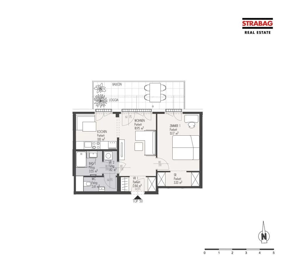 2-Zimmer-Wohnung kaufen in Wien – 47,84 m², € 308.000 – Bild 2 von 2