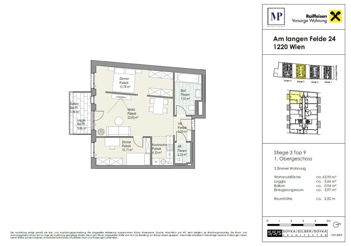 3-Zimmer-Wohnung kaufen in Wien – 62,8 m², € 394.900 – Bild 11 von 12