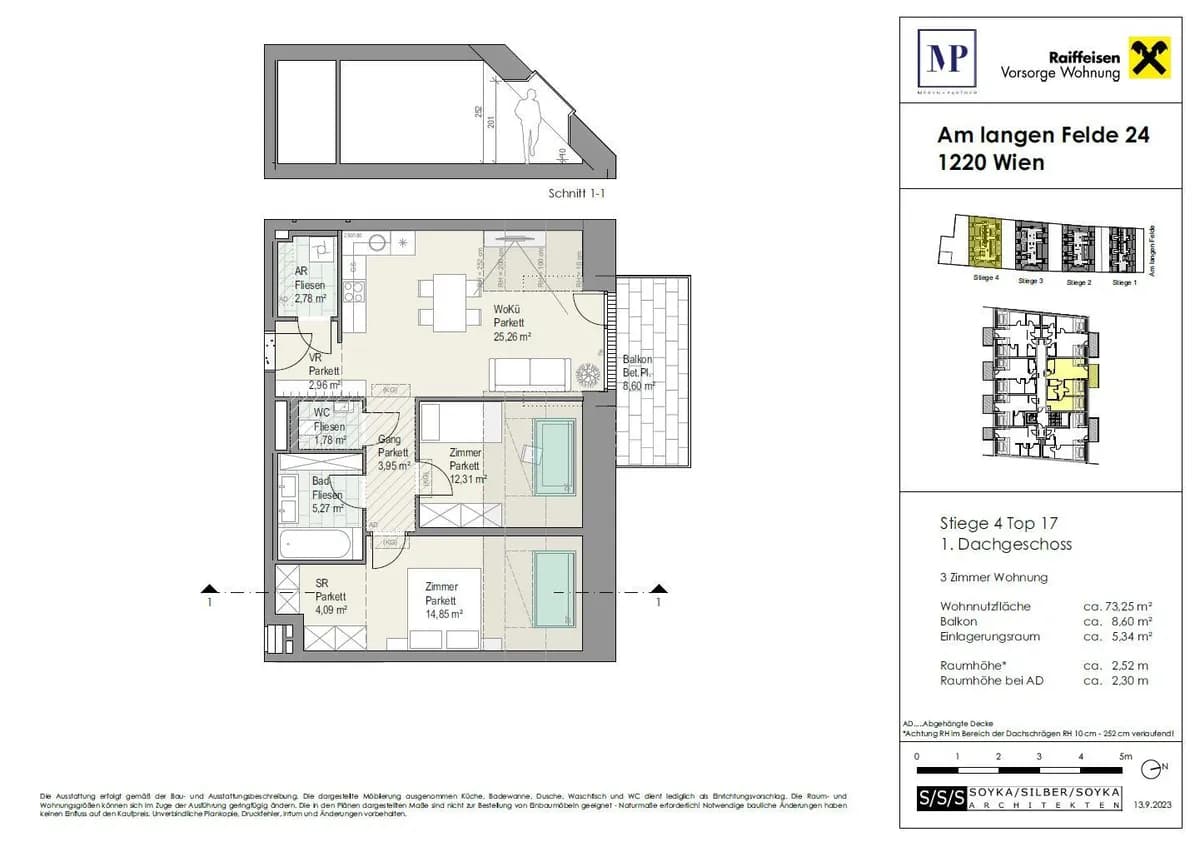 3-Zimmer-Wohnung kaufen in Wien – 72,76 m², € 509.000 – Bild 13 von 15