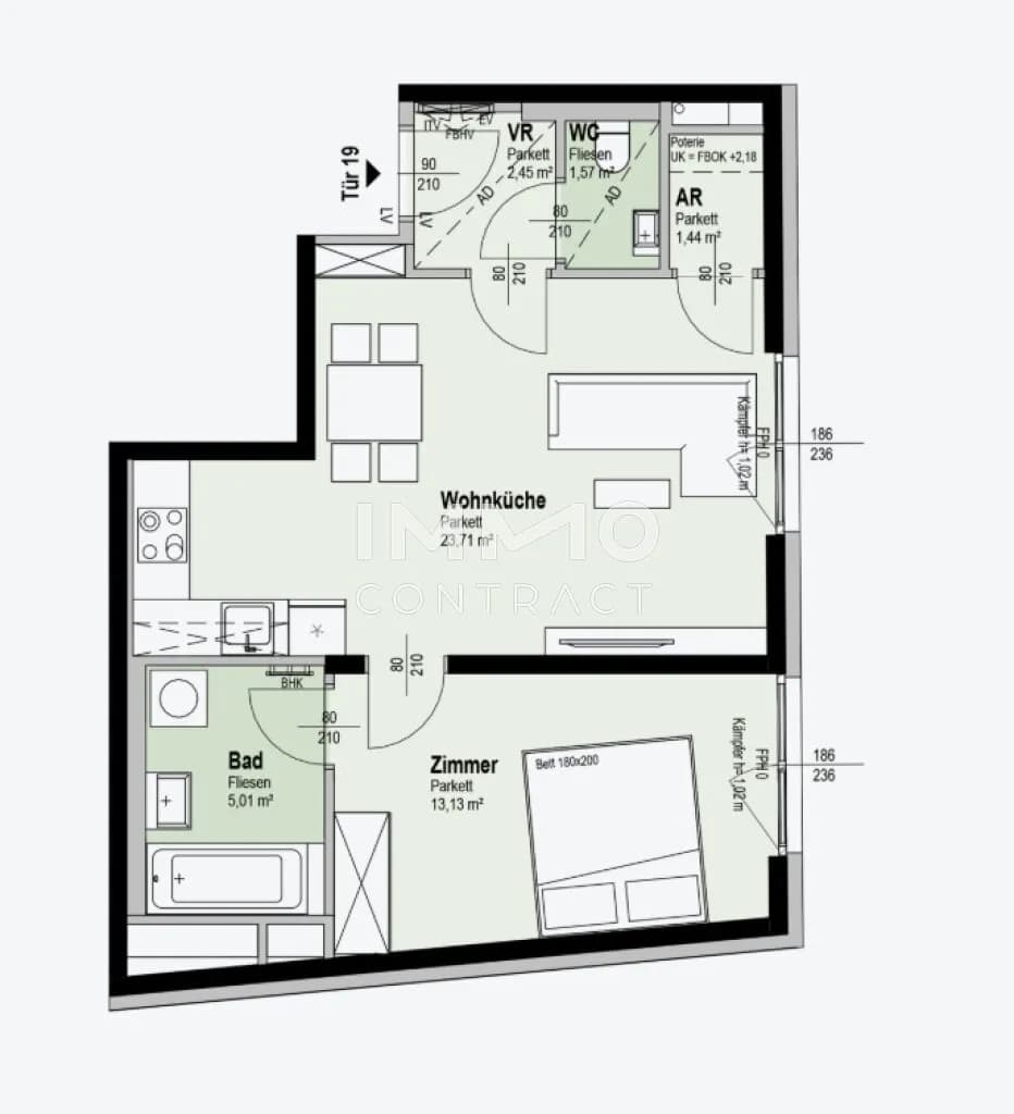 2-Zimmer-Wohnung kaufen in Wien – 47,31 m², € 291.100 – Bild 9 von 9