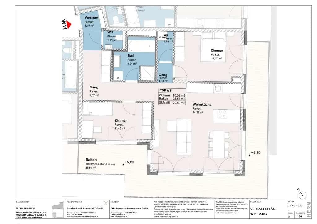 3-Zimmer-Wohnung kaufen in Tulln – 85,08 m², € 610.000 – Bild 4 von 4