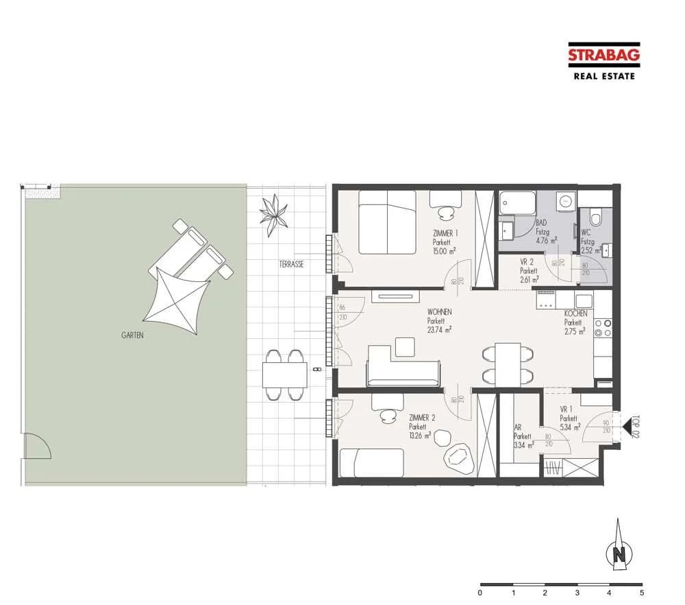 3-Zimmer-Wohnung kaufen in Wien – 73,76 m², € 574.000 – Bild 2 von 2